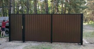 Купить распашные ворота из профнастила Ейск, цена от 2724 руб.